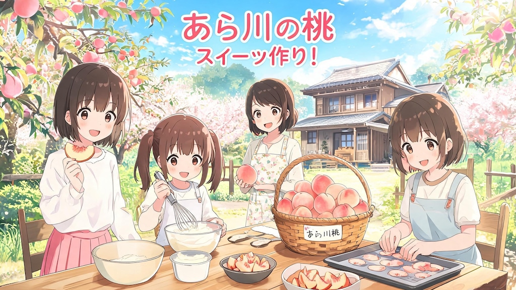 みんなで楽しく桃のスイーツ作り♪１