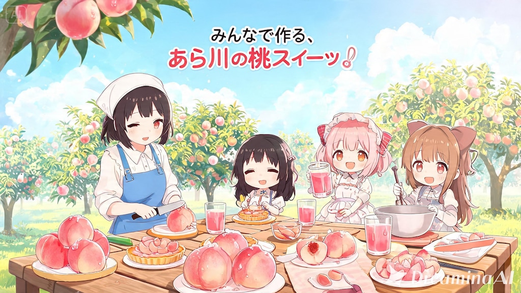 みんなで楽しく桃のスイーツ作り♪１