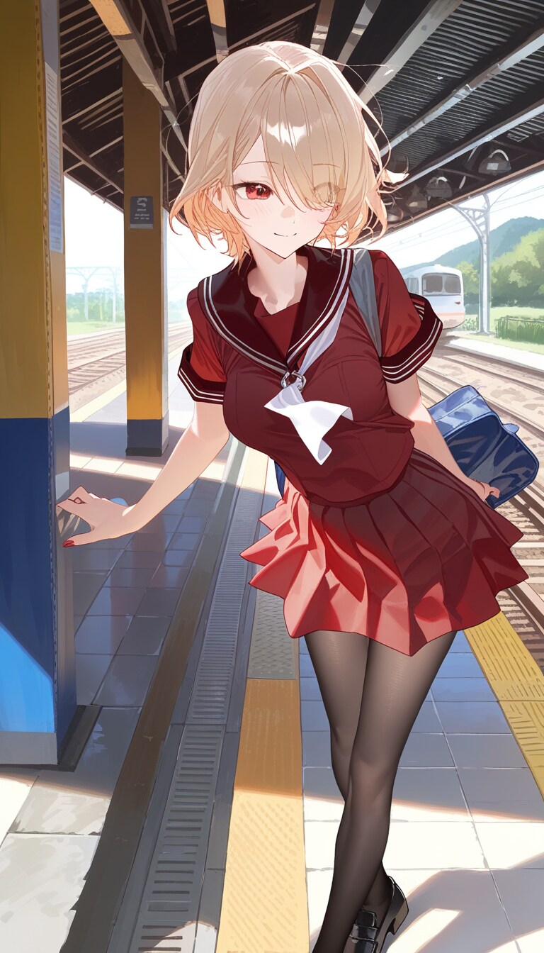 目隠れ女子高校生