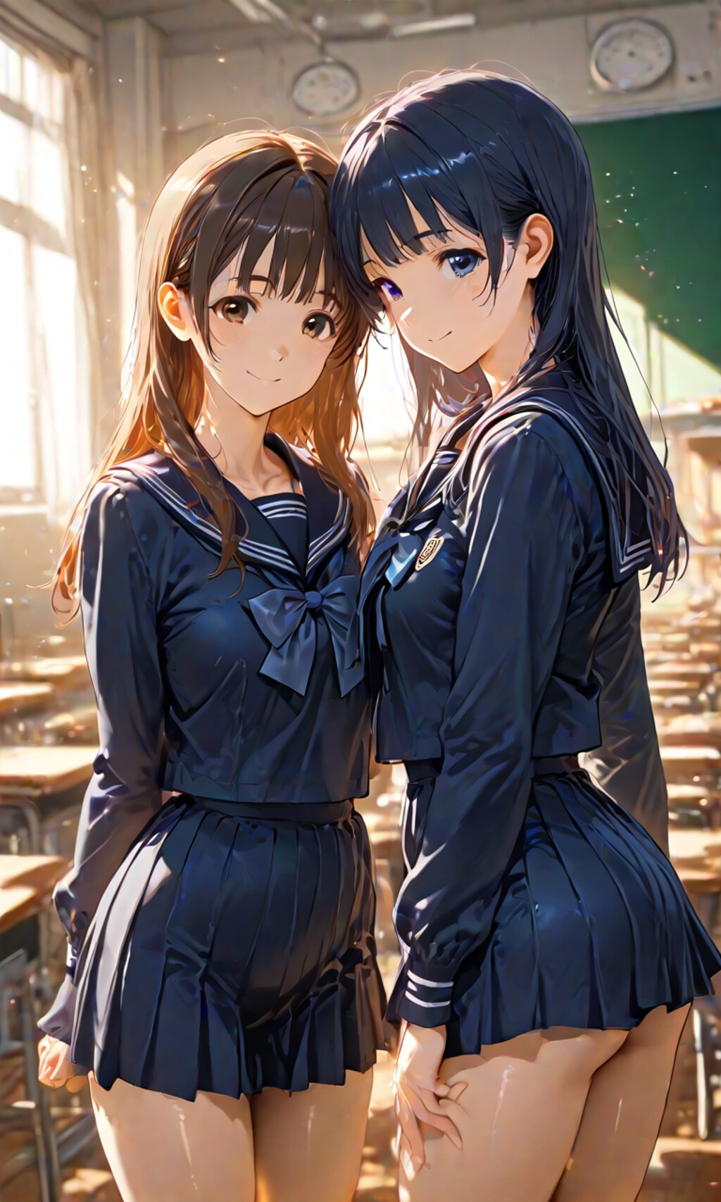 Japanese kawaii high school girls
