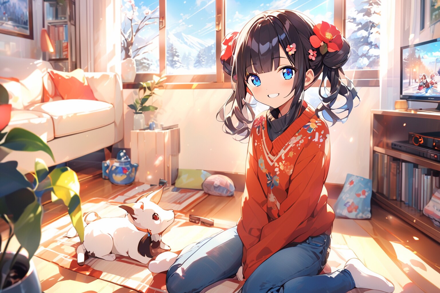 くつろぎのおだんごちゃん🍡✨ | の人気AIイラスト・グラビア