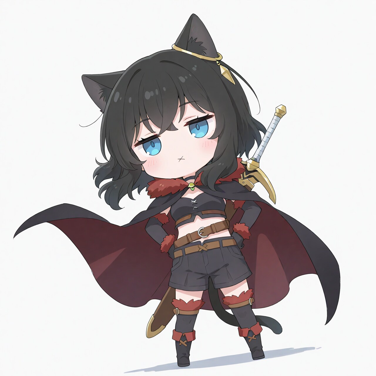 ちびフランちゃん (黒猫装備) | の人気AIイラスト・グラビア