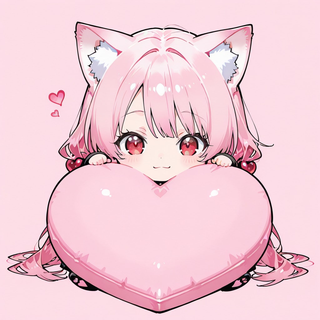 桃色ハートクッション | の人気AIイラスト・グラビア