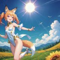 青空と花畑とケモ耳おんなのこ 4枚目