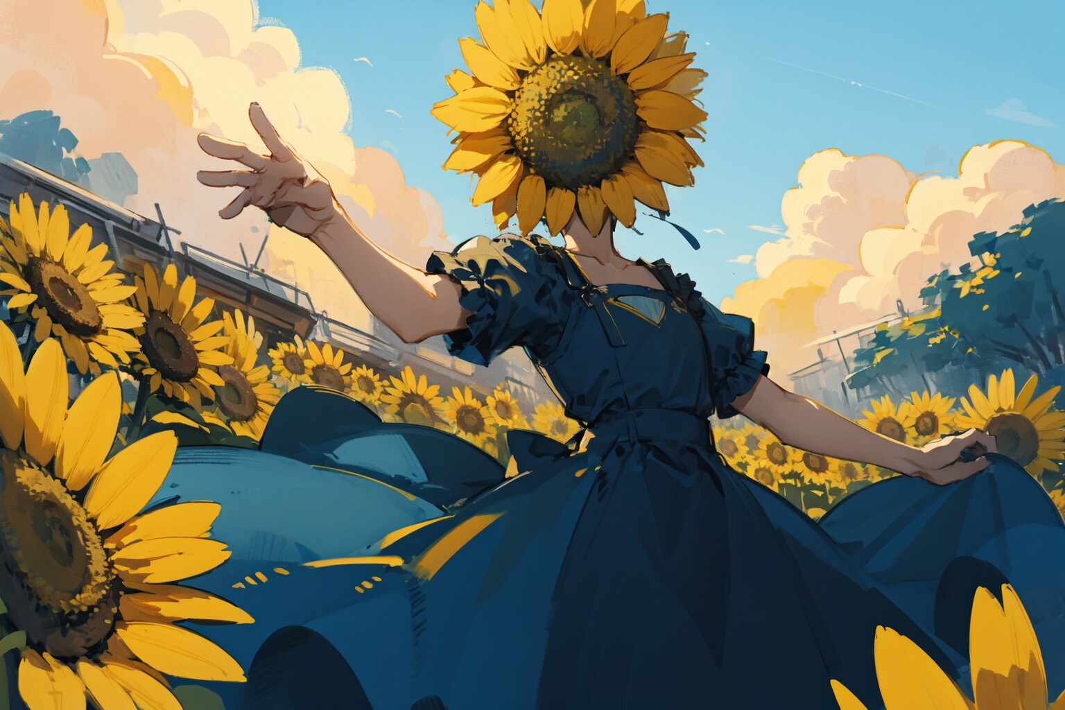 向日葵畑でダンスを | の人気AIイラスト・グラビア