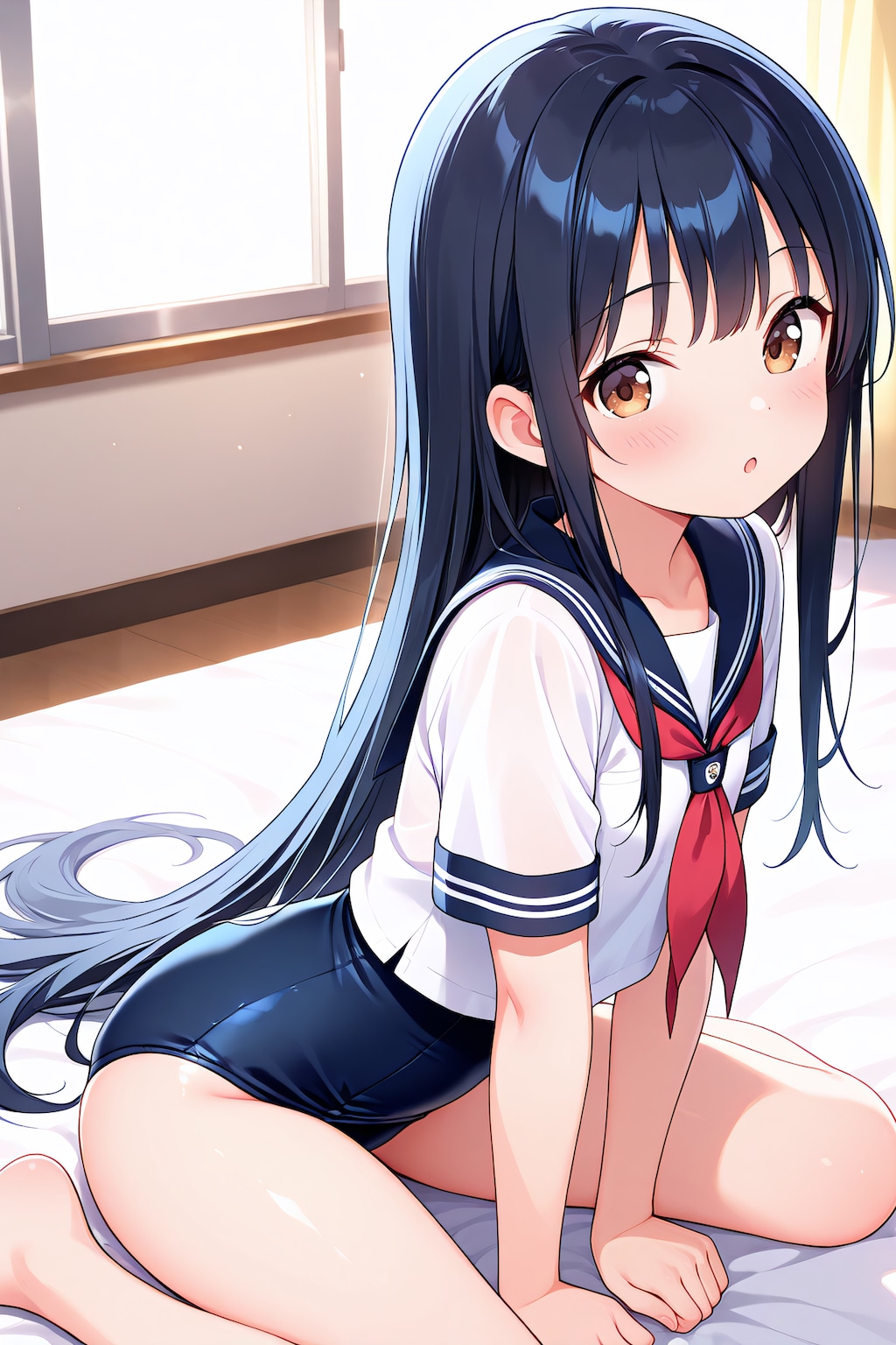 黒髪ロングセーラー服