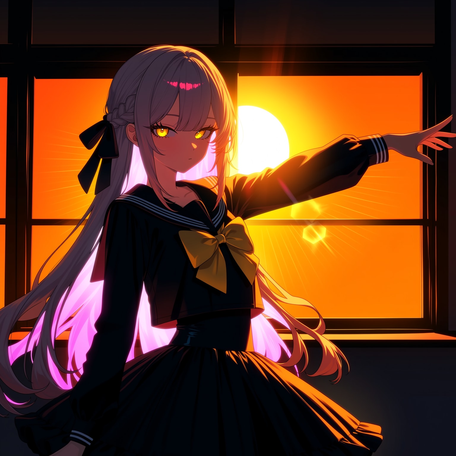 夕暮の明暗差 + 波打ち際