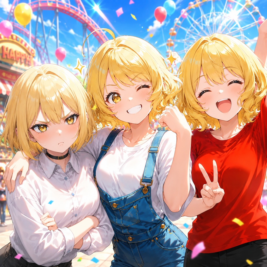 🌟黄髪ショート３人組🌟