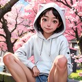 猫と花見 7枚目