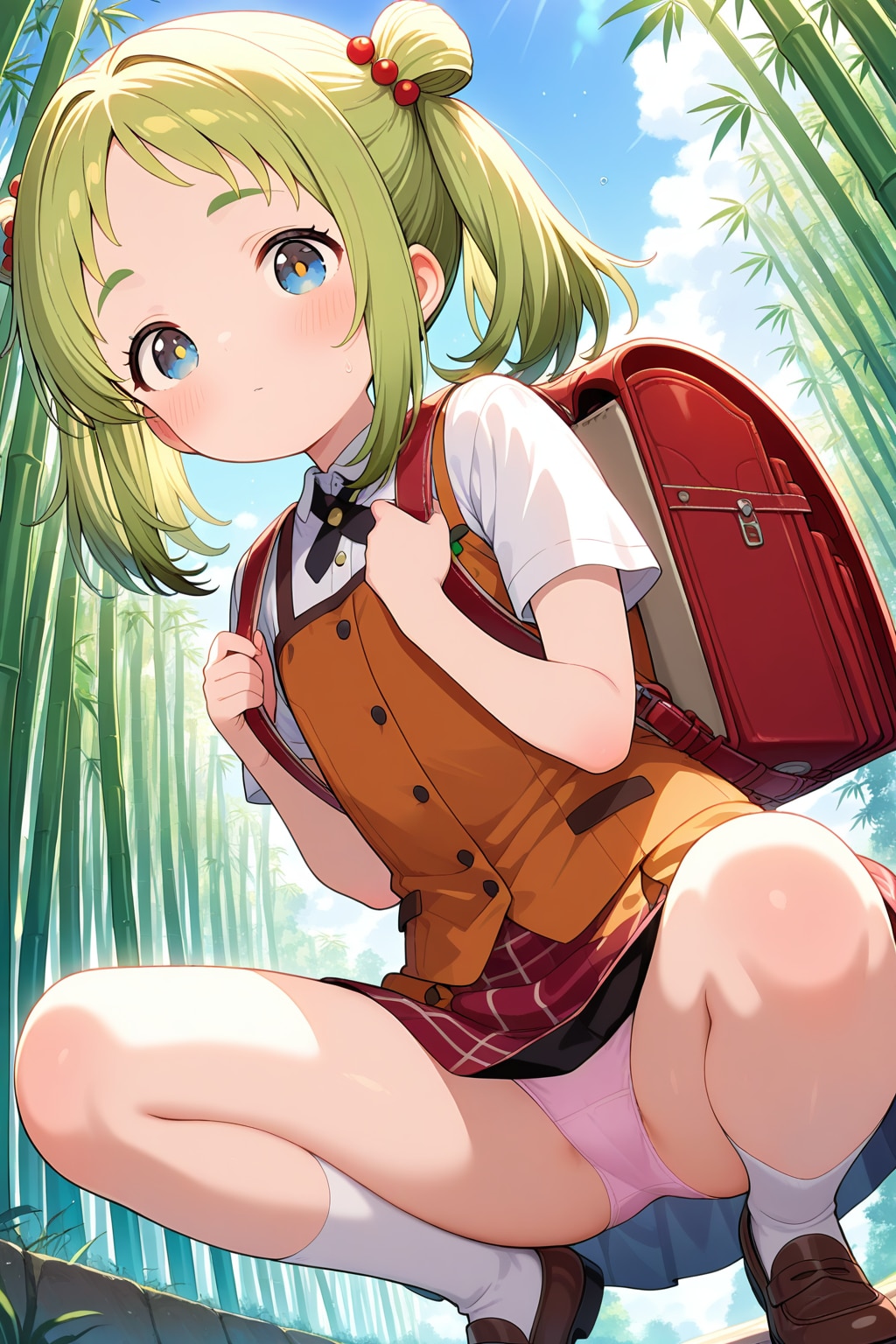 竹林でほふく前進？
