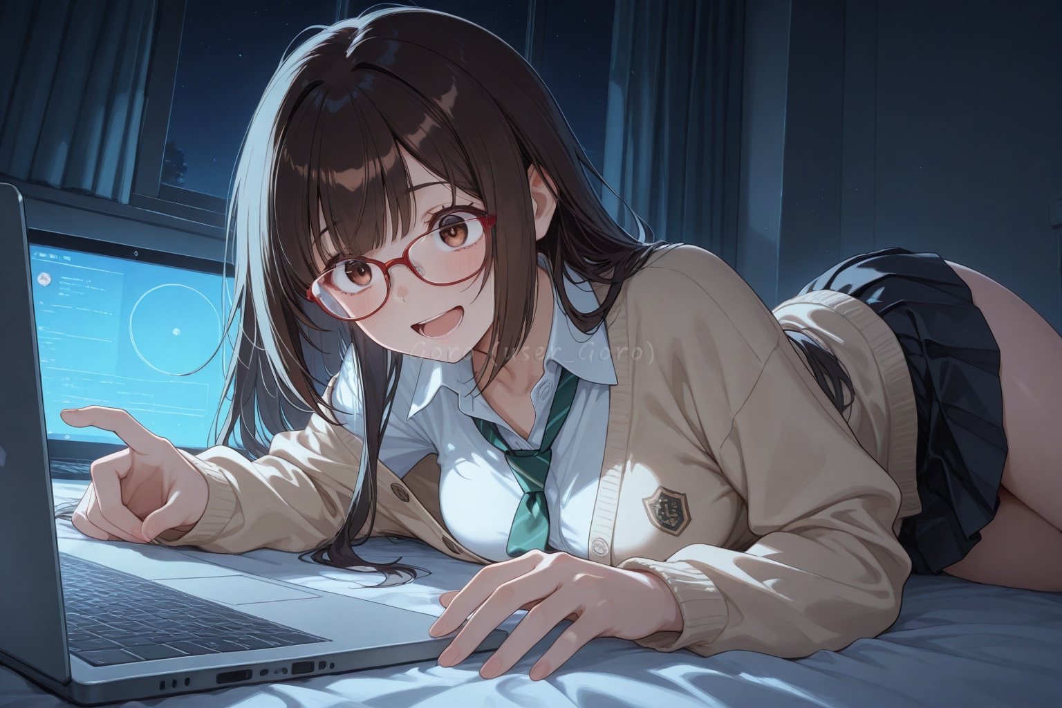 今給黎結月ちゃん、深夜の映画鑑賞 | の人気AIイラスト・グラビア