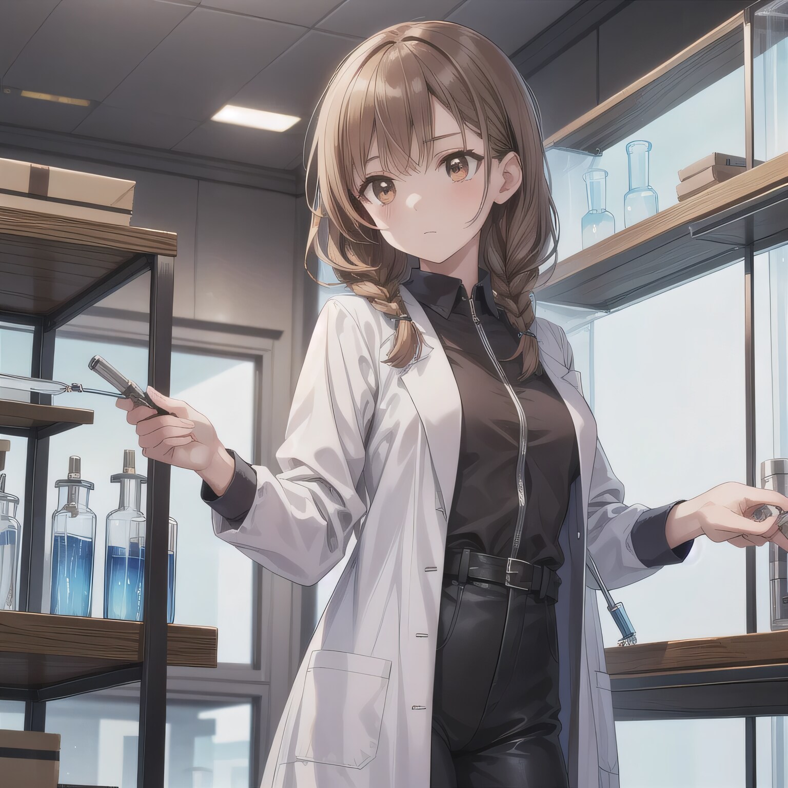 茶髪ロングで白衣の少女７ | の人気AIイラスト・グラビア