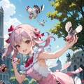 狙われたお菓子（鳩と妹） 3枚目