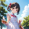 狙われたお菓子（鳩と妹） 2枚目