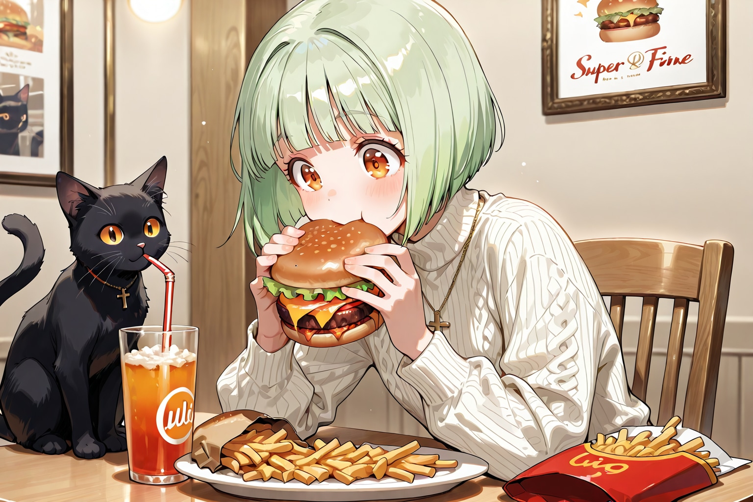 ハンバーガーの虜 | の人気AIイラスト・グラビア