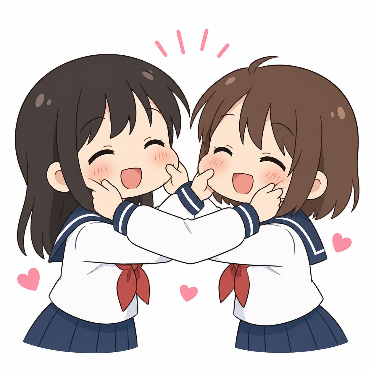 なかよしほっぺたつねつね | の人気AIイラスト・グラビア