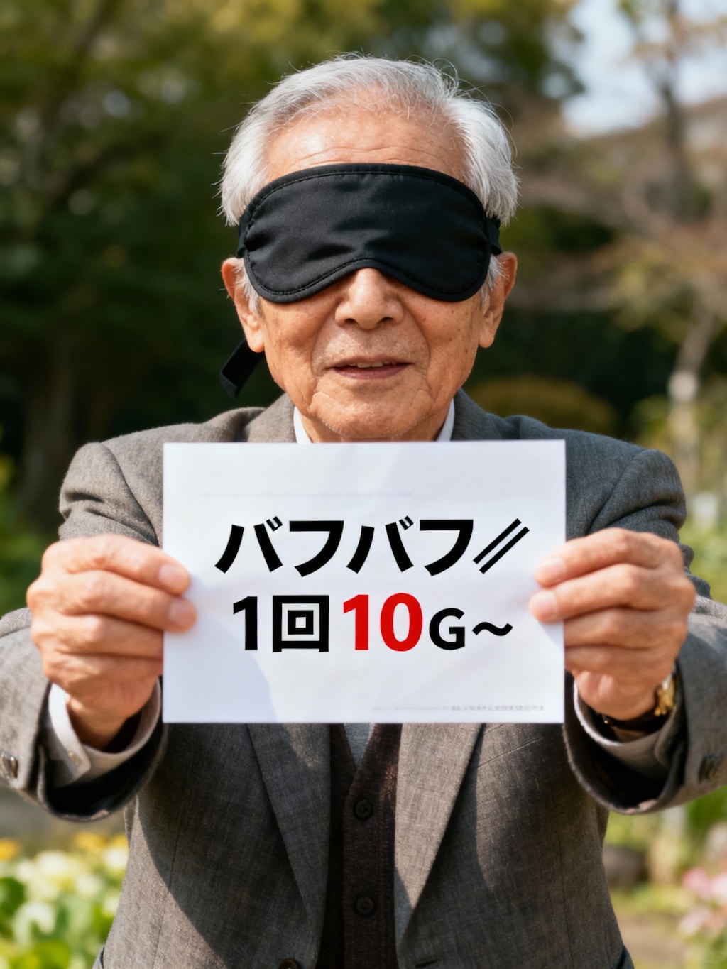 『ここで紙を前に突き出して待っててください、すぐにパフパフは始まります』