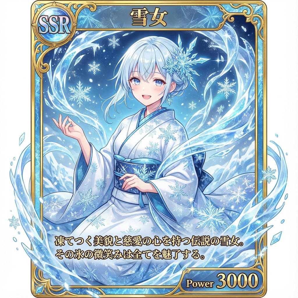 082歴代良いね1位2位の雪女さん感謝の記念カード