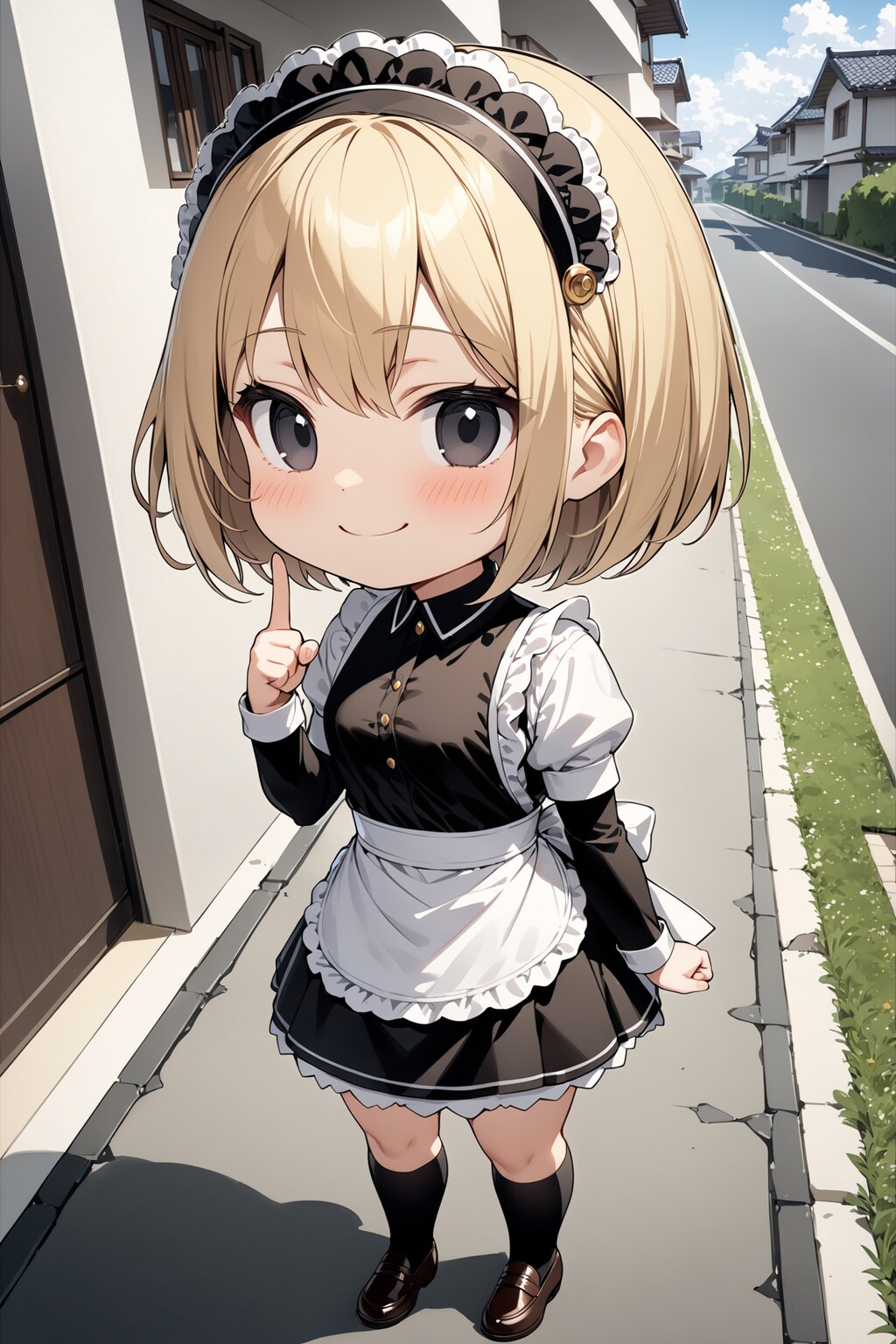 郊外で見かけたちびキャラメイドさん Y626