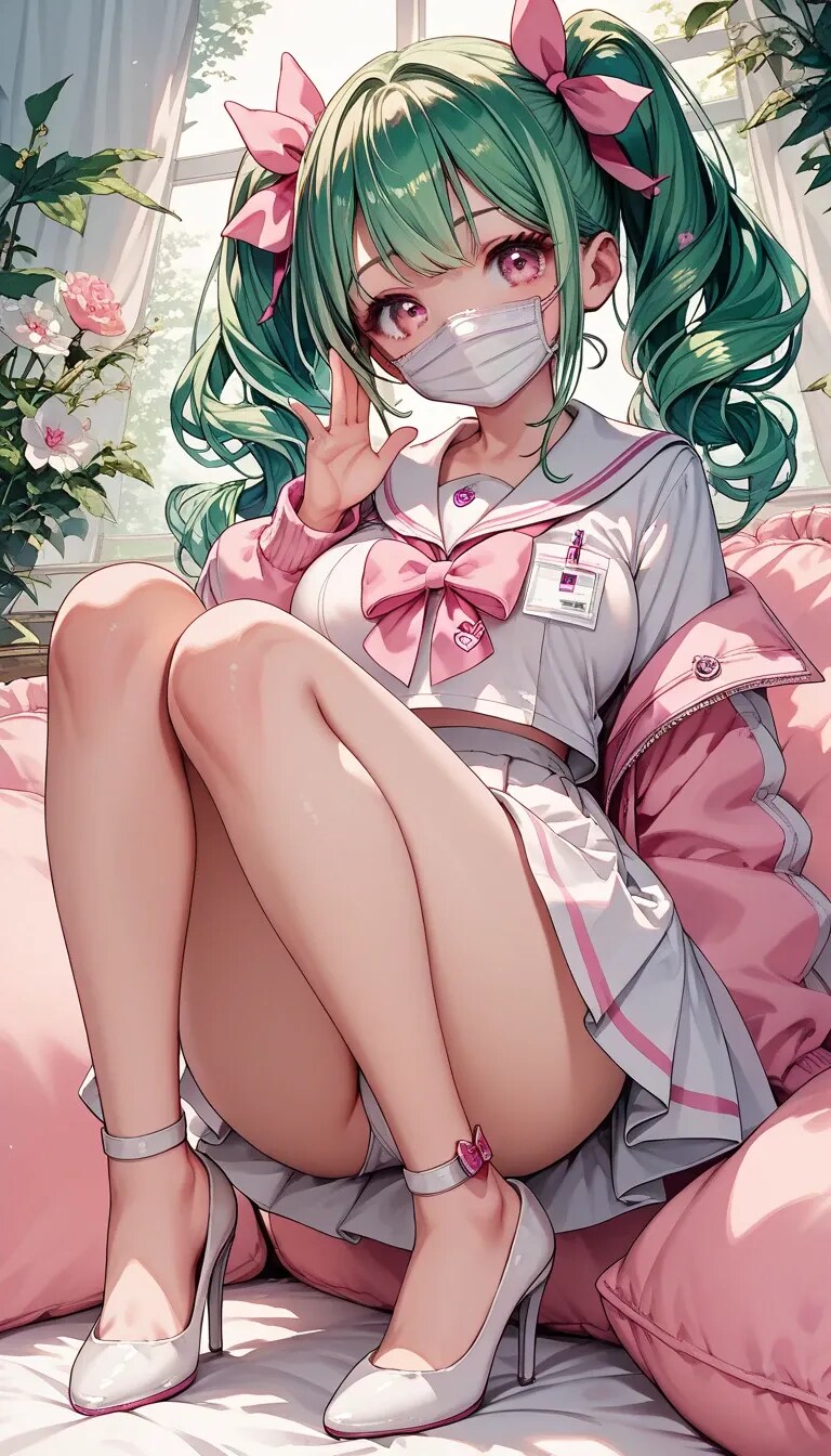 マスク付けてパンチラ♡Lunaちゃん