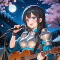 宿営地で歌を唄う葵さん(PixAI版) 2枚目