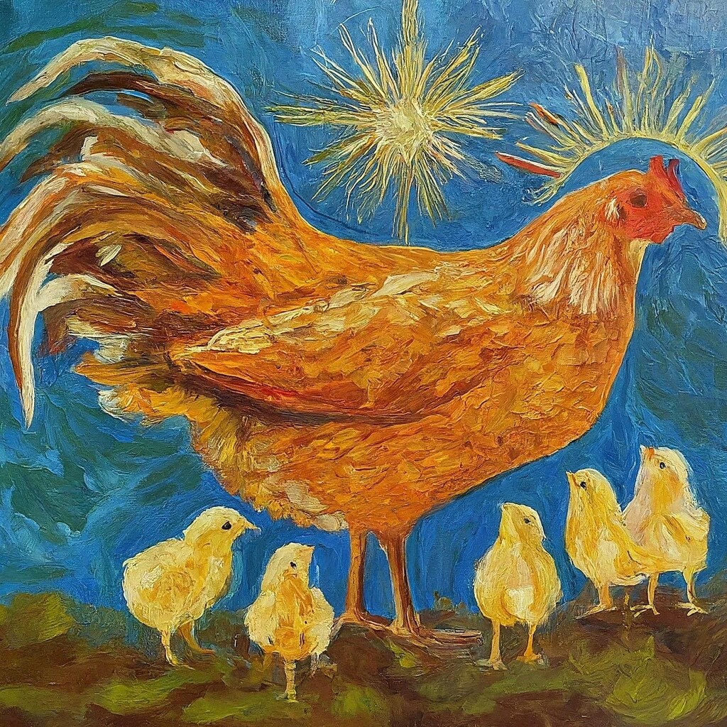 Birds on church mural