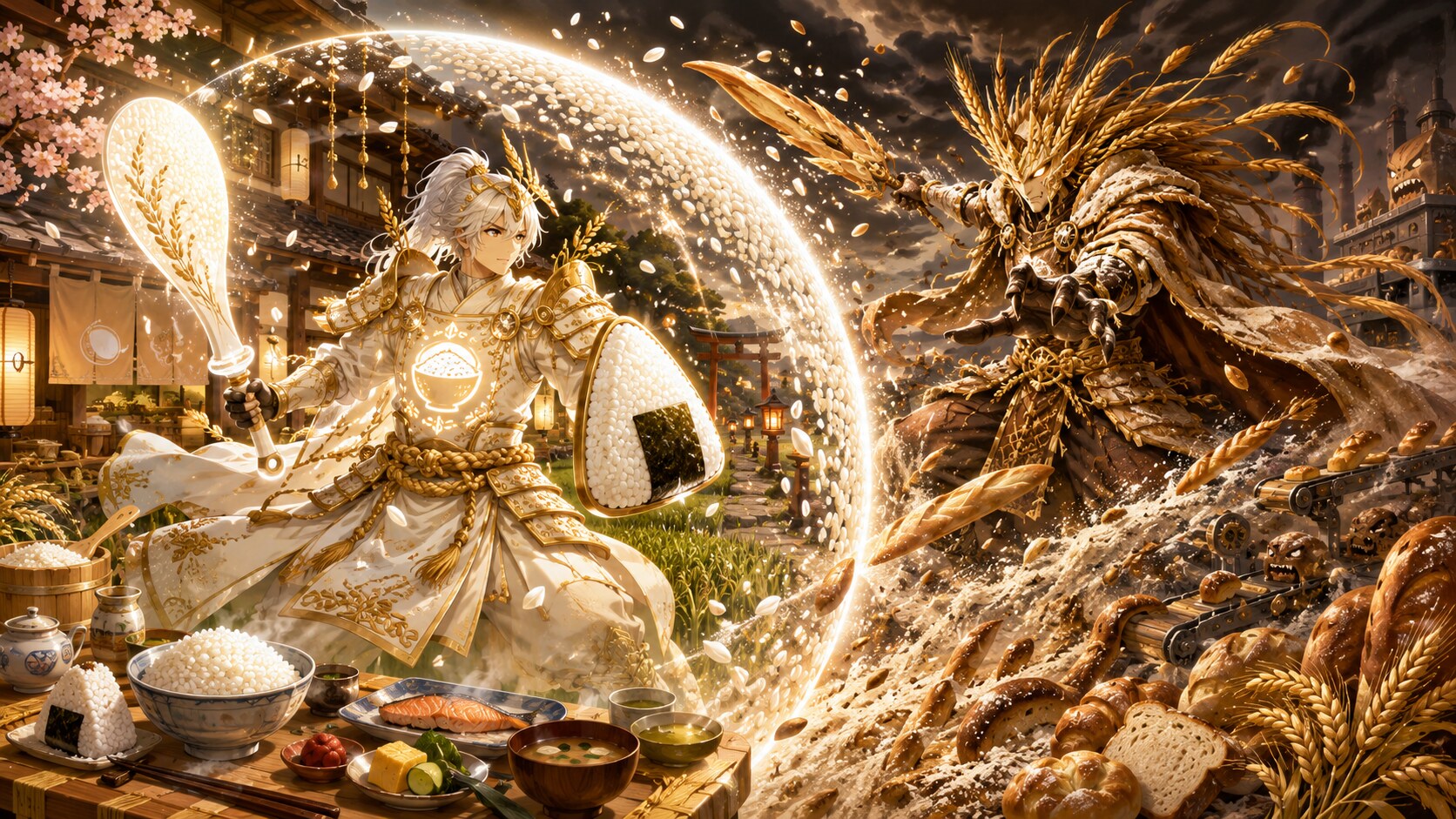 🍙ごはんの守護者とパンの魔王🥖