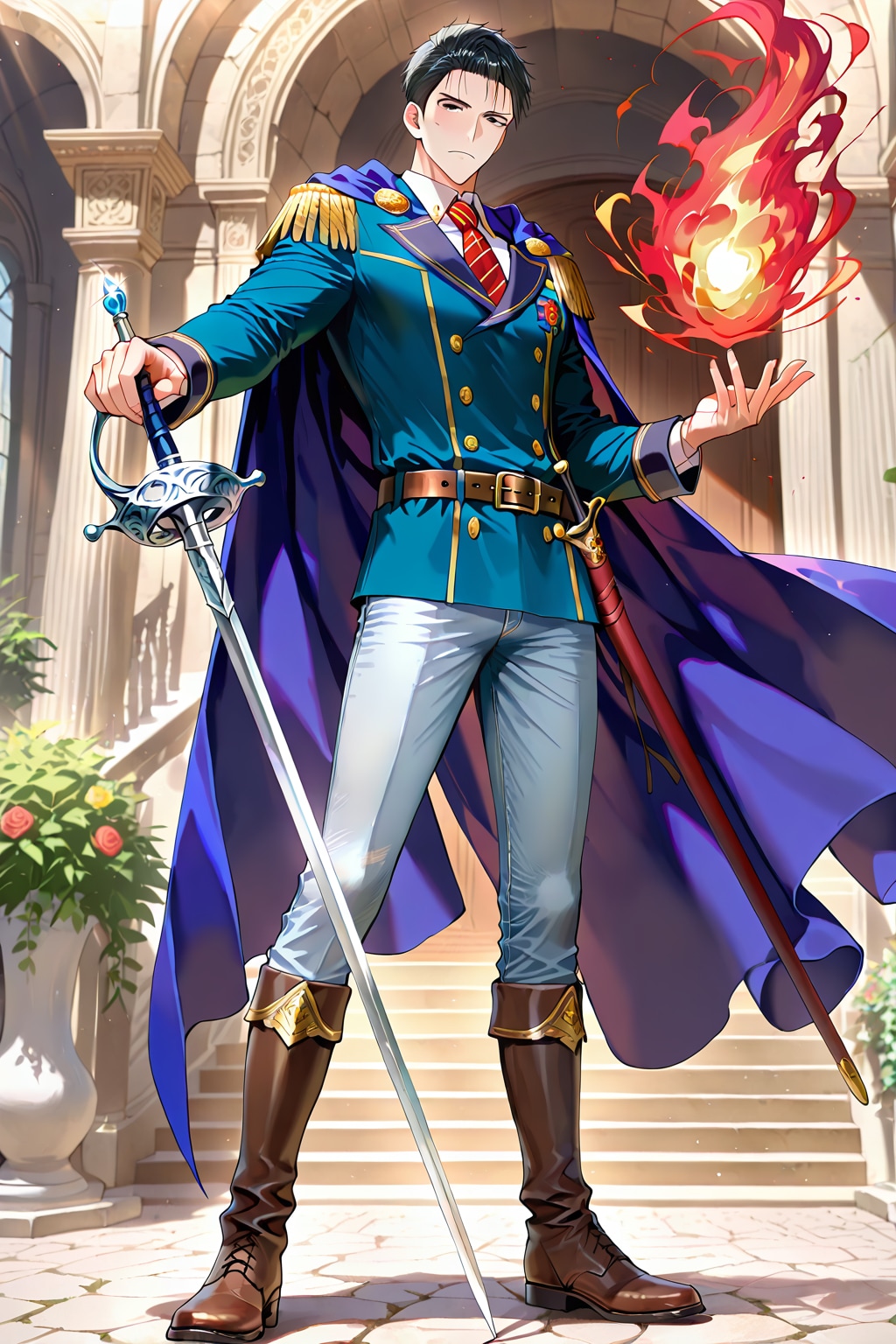 ファンタジー地下遺跡、大柄な男性魔法戦士1-1-2 | の人気AIイラスト・グラビア