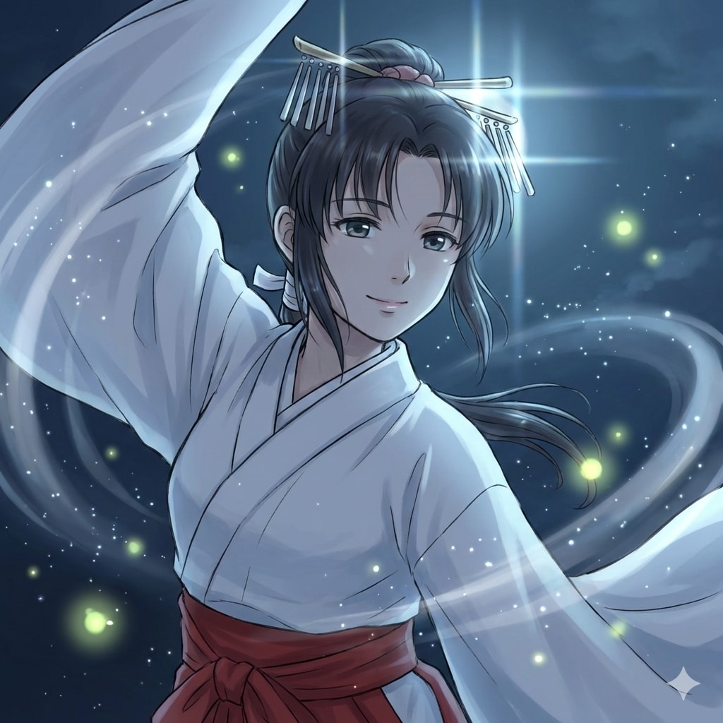 巫女の月下の舞