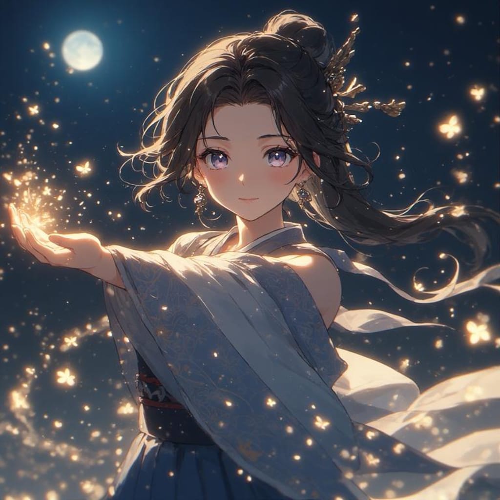 巫女の月下の舞