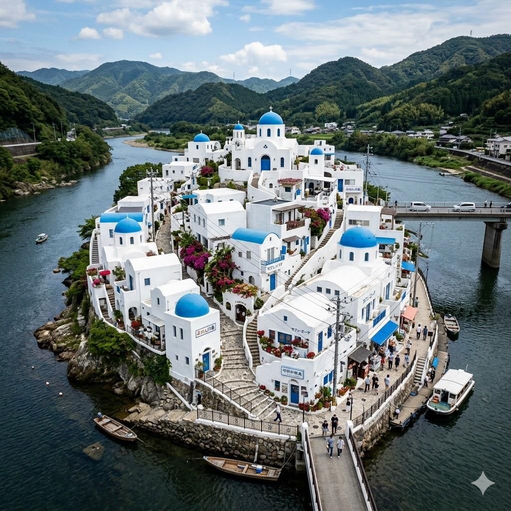 サントリーニ島っぽい中州