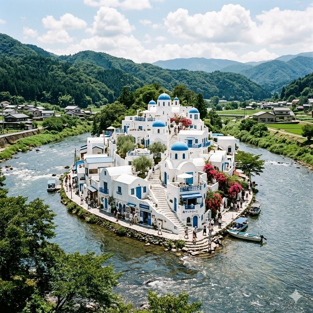 サントリーニ島っぽい中州