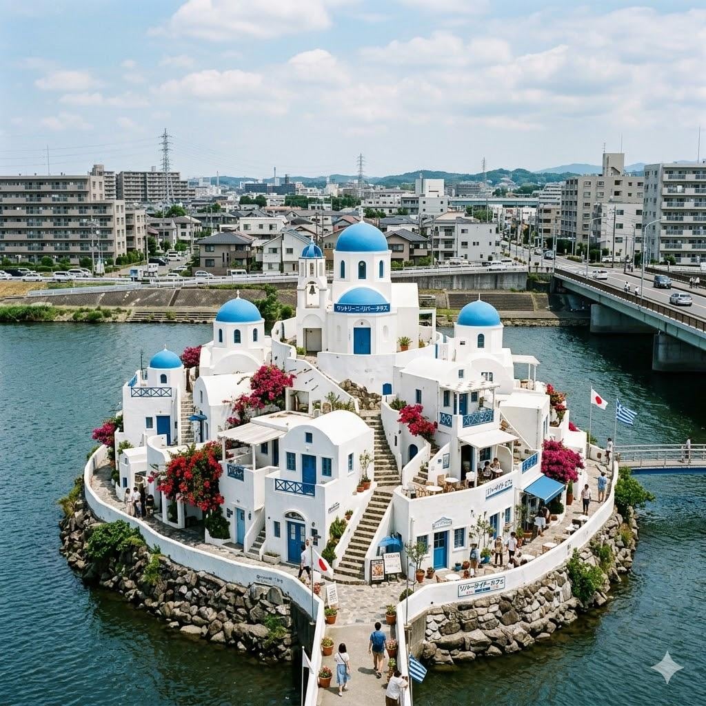 サントリーニ島っぽい中州