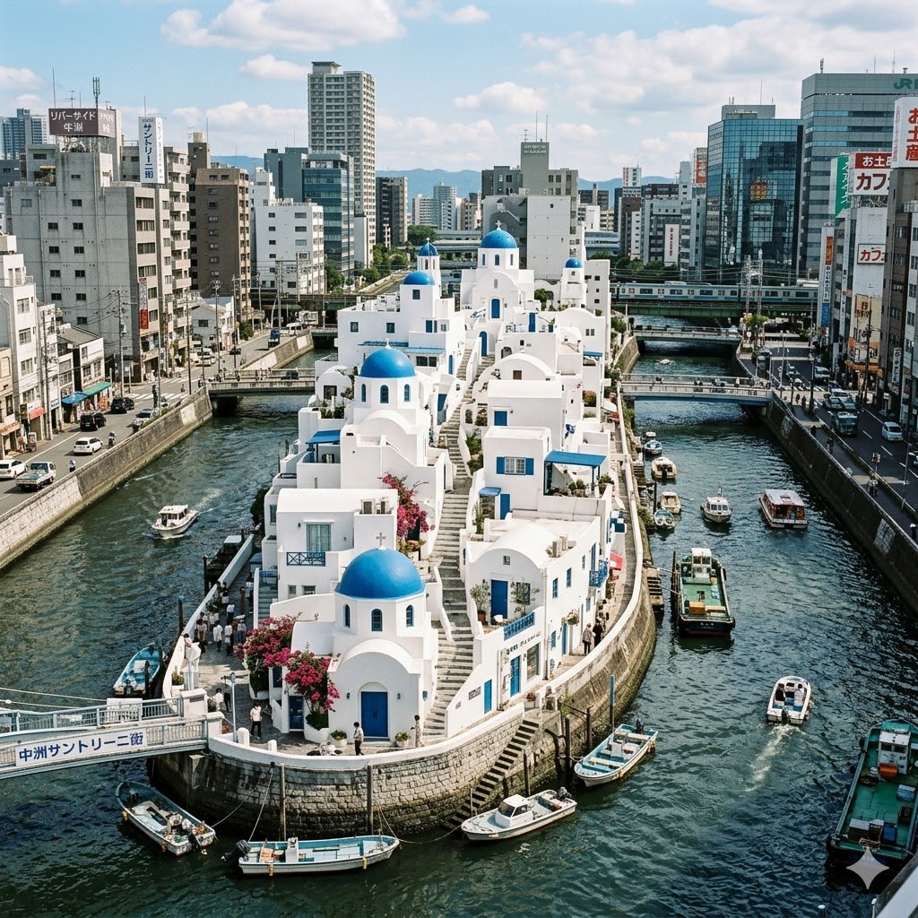 サントリーニ島っぽい中州