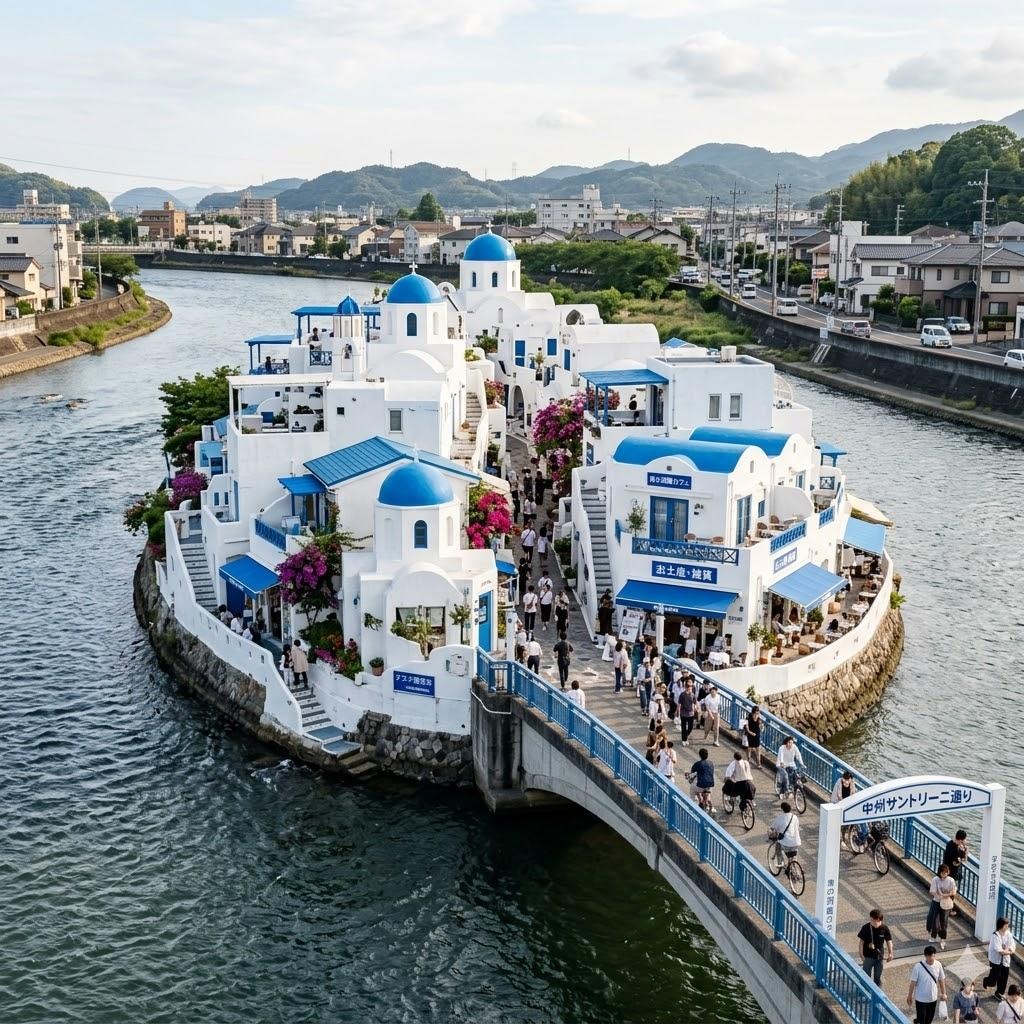 サントリーニ島っぽい中州