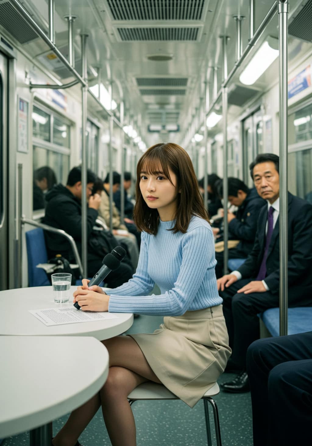 電車にロケで行かされる女子アナちゃん