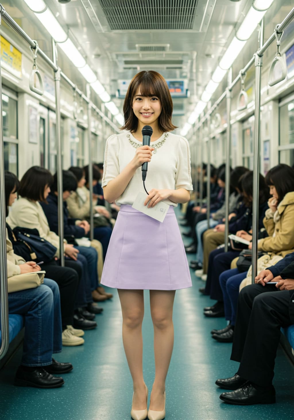 電車にロケで行かされる女子アナちゃん