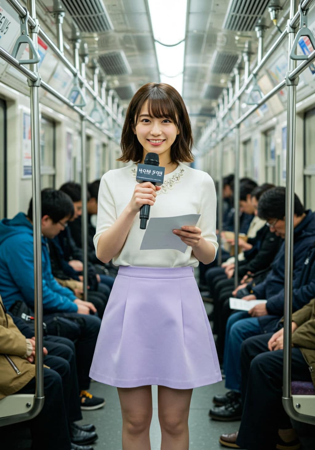 電車にロケで行かされる女子アナちゃん