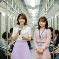 電車にロケで行かされる女子アナちゃん 5枚目
