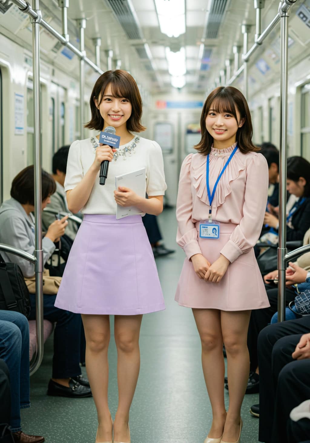 電車にロケで行かされる女子アナちゃん