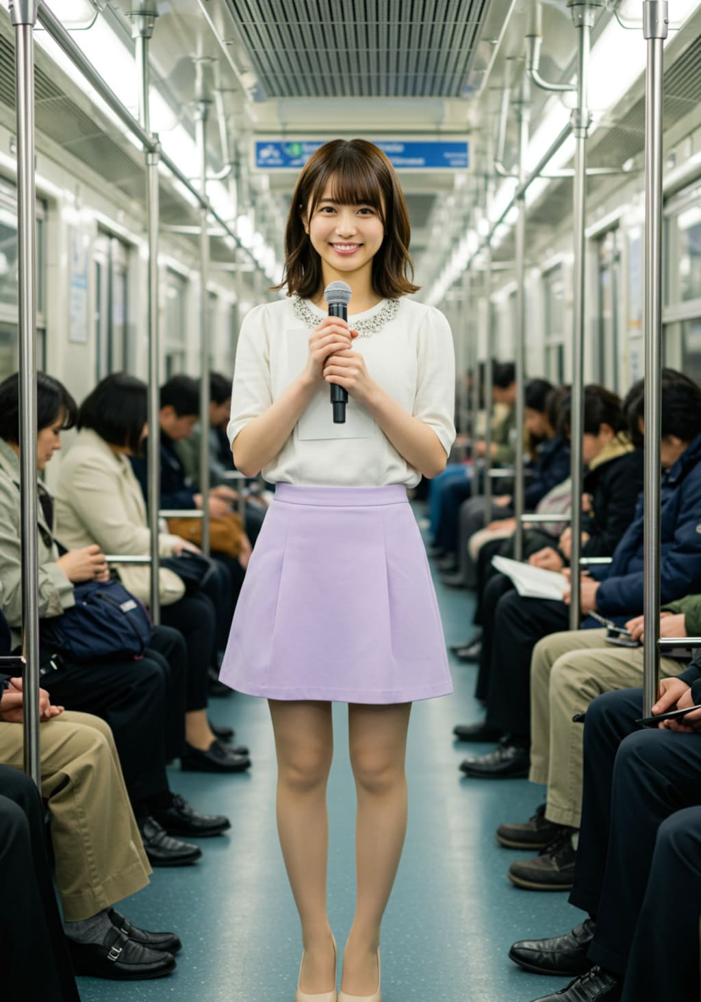 電車にロケで行かされる女子アナちゃん