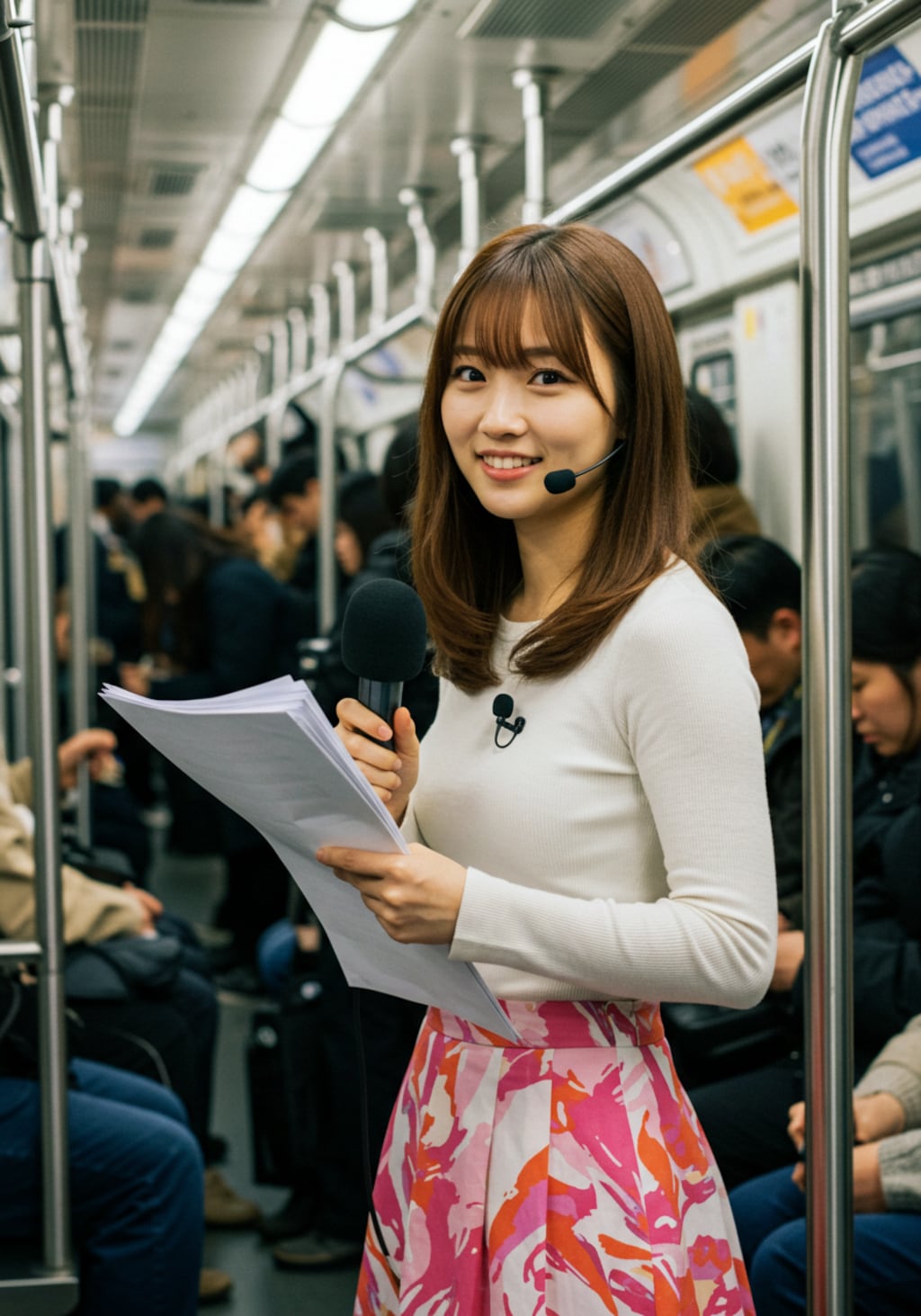 電車にロケで行かされる女子アナちゃん