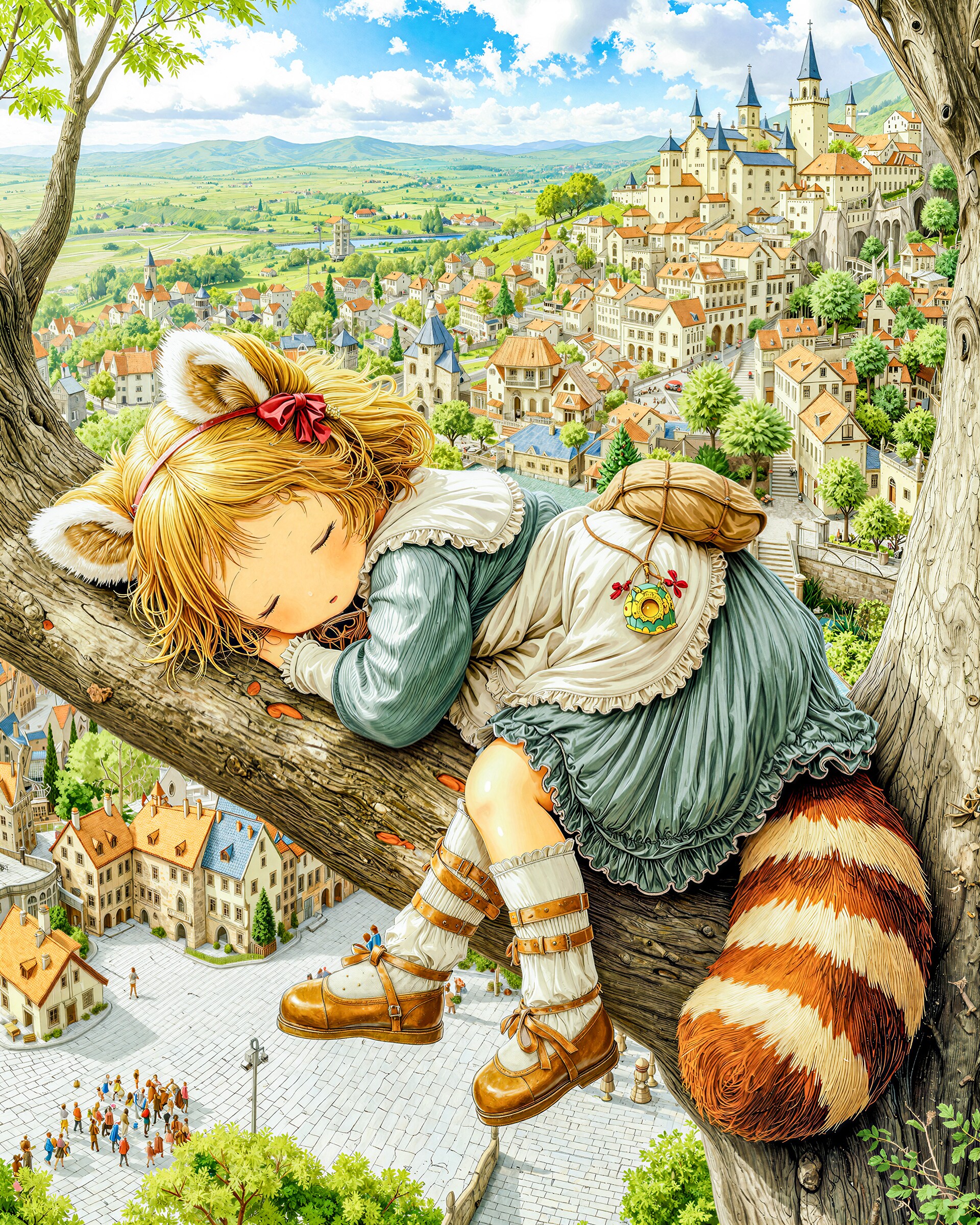 樹上でお昼寝 | の人気AIイラスト・グラビア