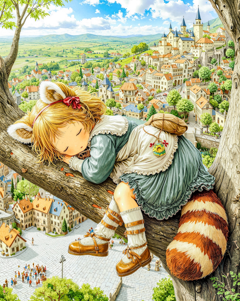 樹上でお昼寝