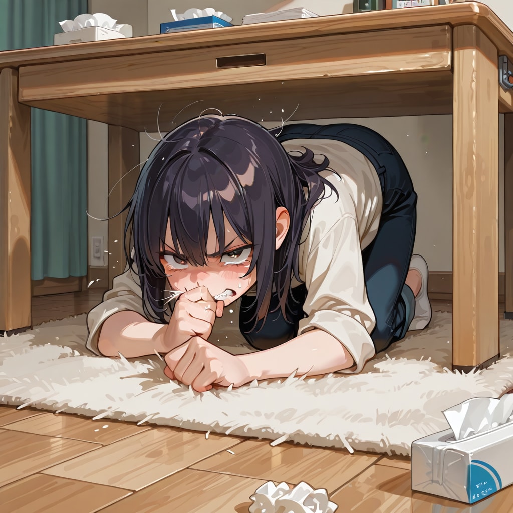 余計な事言う兄を睨むも止まらぬクシャミ | の人気AIイラスト・グラビア