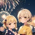 打ち上げ花火と少女 3枚目