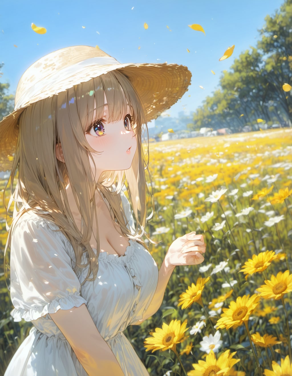 wildflowers swaying gently