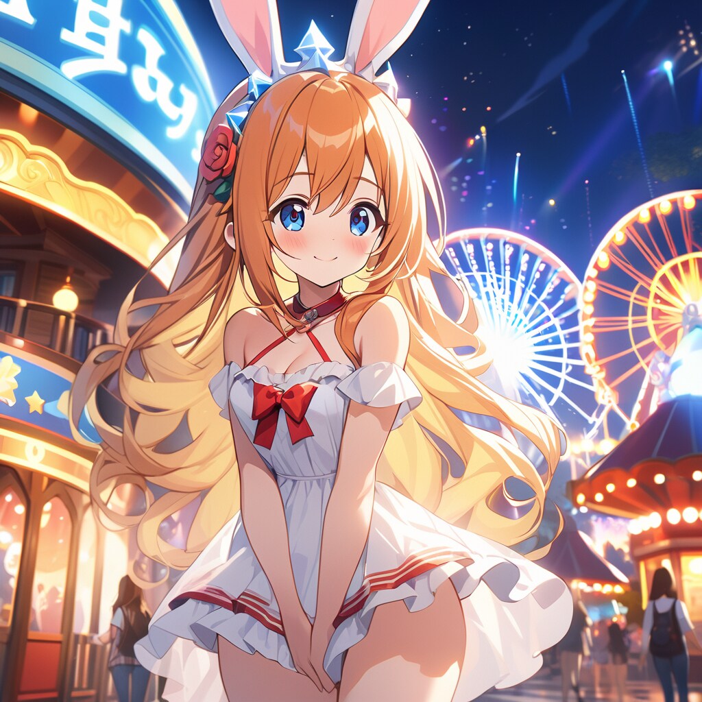 付けうさ耳白ワンピースペコリーヌ