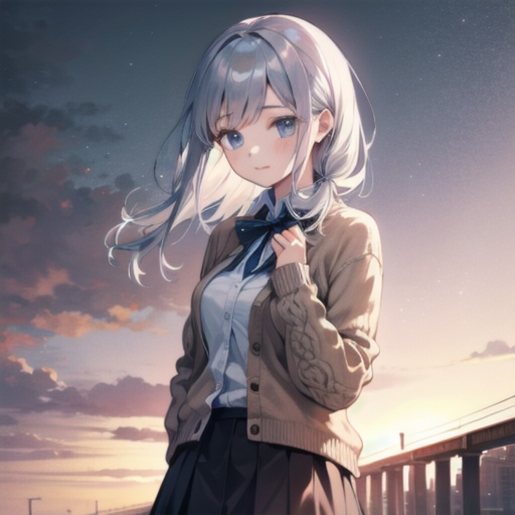 銀髪カーディガン