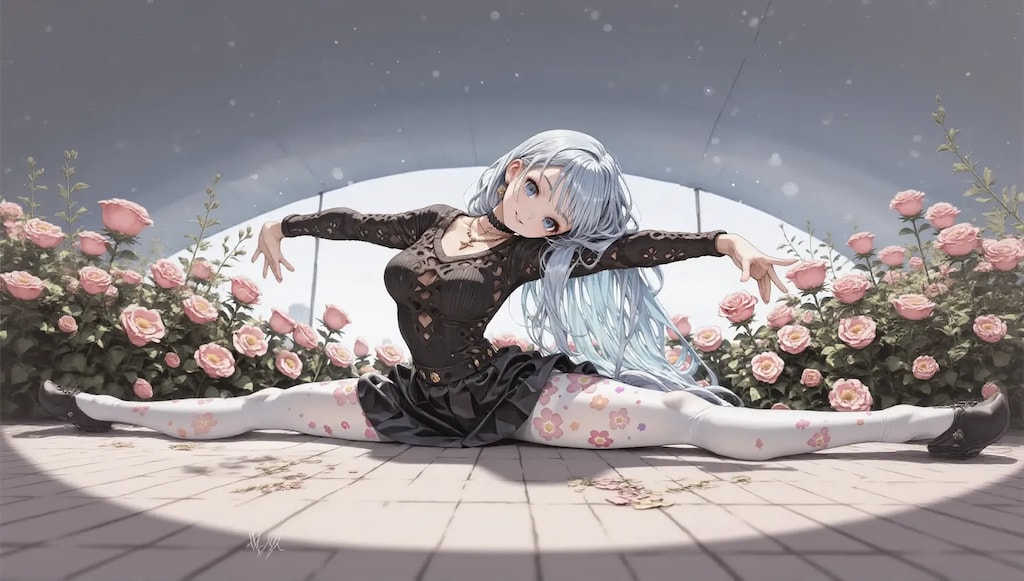 フラワータイツ